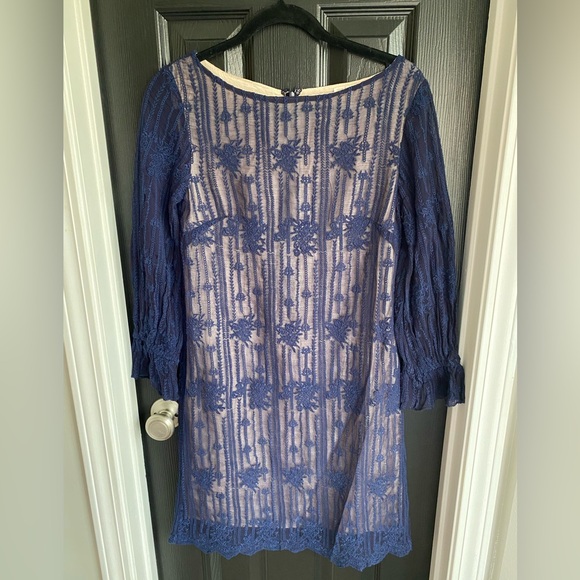 NWT Sundance Emma Graceful Sheath Dress Sapphire Blue-Size XS - Picture 3 of 10